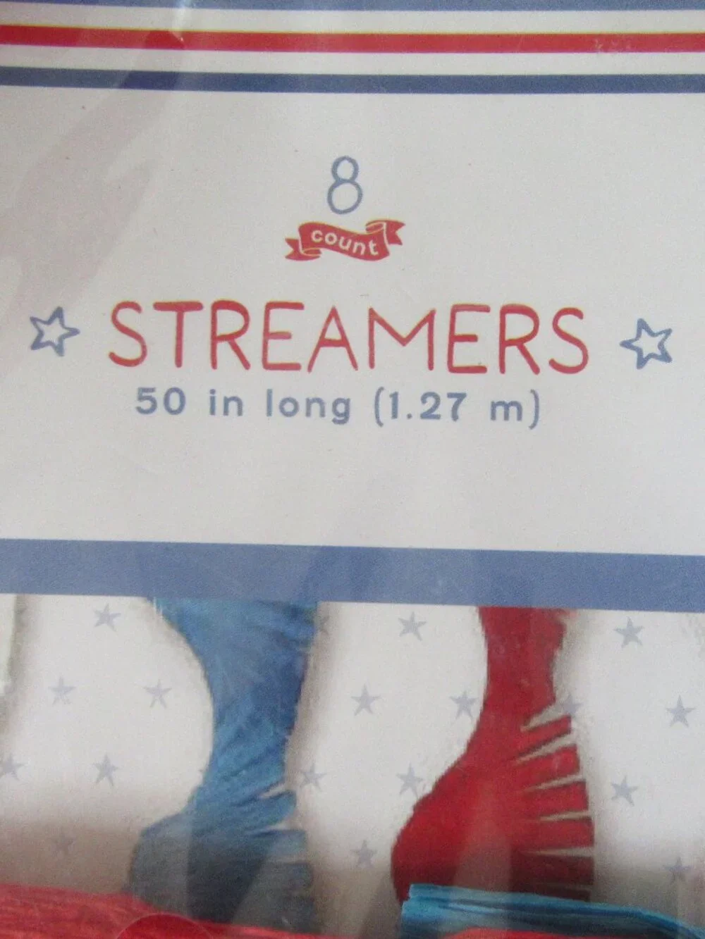 Vintage 4th of July decoration; Fringe crepe paper streamers & decorative ribbon